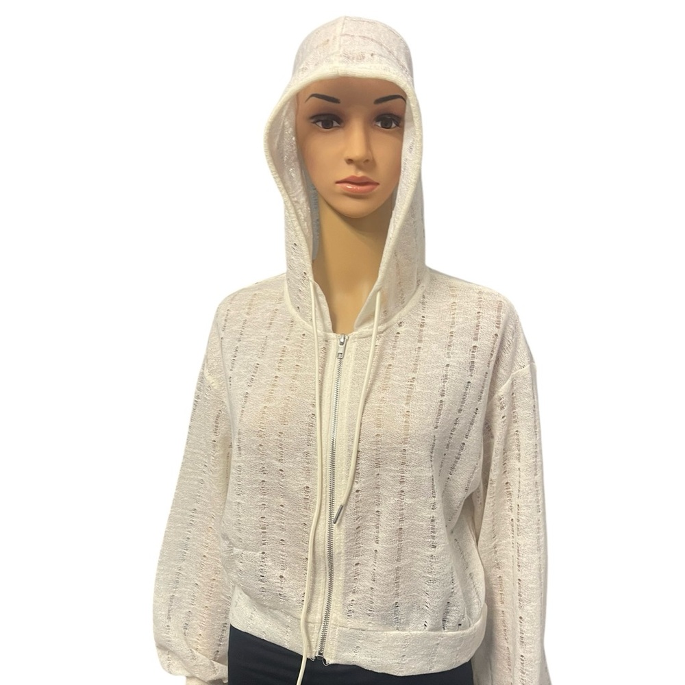 Drawstring Zipper Sweater - Picture 6 of 13
